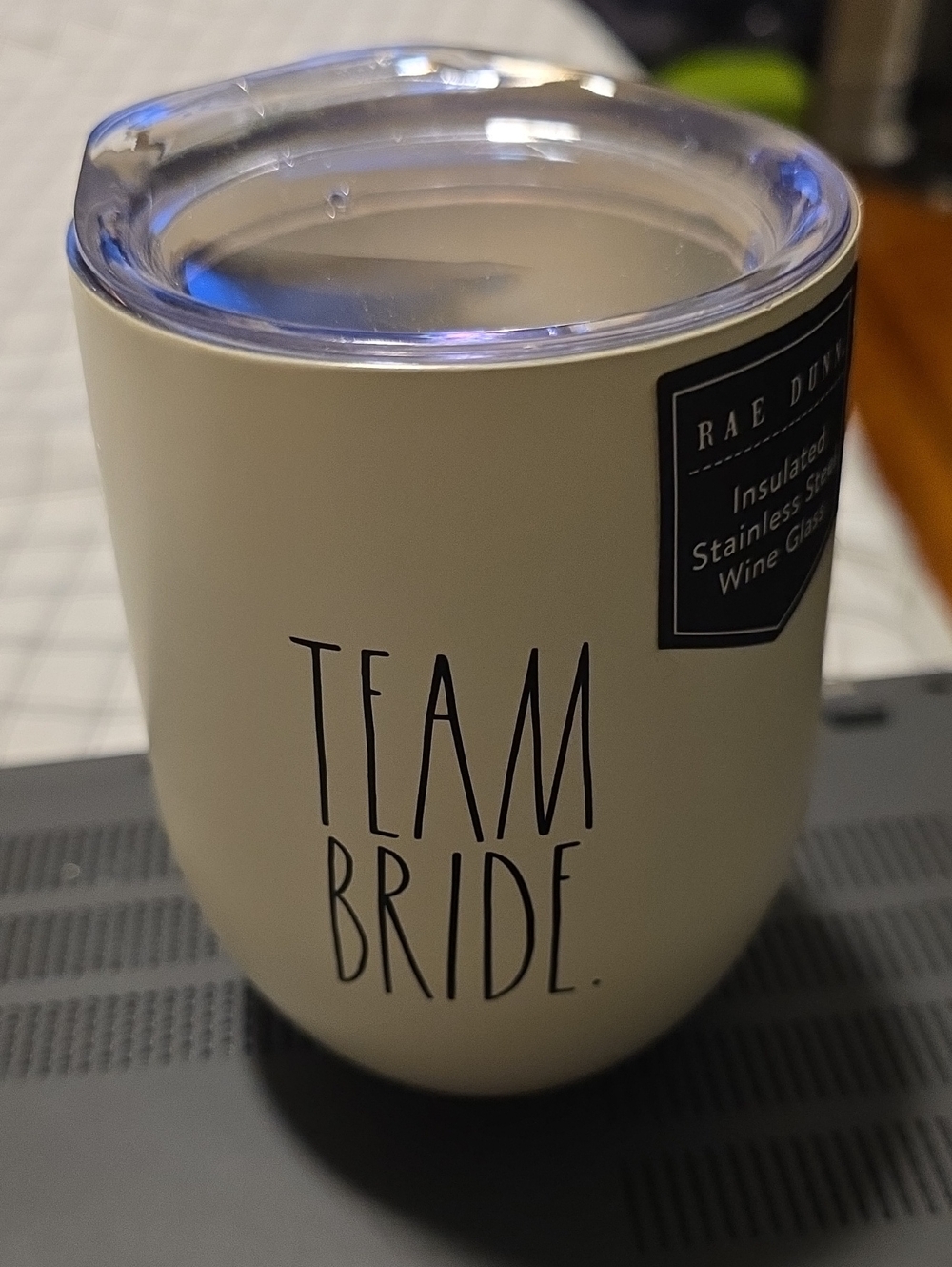 NEW Rae Dunn Cream 'TEAM BRIDE' Insulated Wine Tumbler